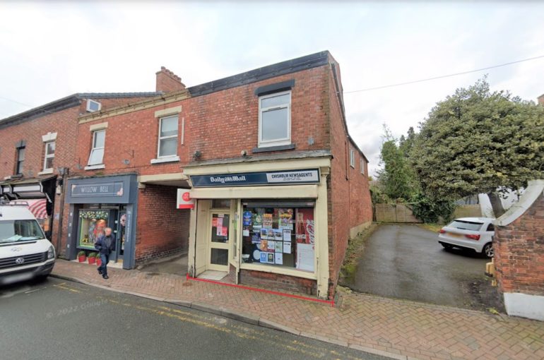 freehold shop with flat investment near me Middlewich Cheshire