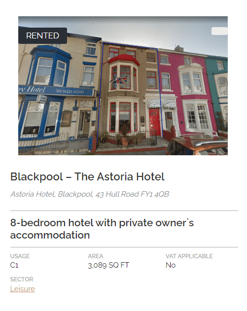COMPLETED LEASE Astoria Hotel, 43 Hull Road, Blackpool FY1 4QB Blue Alpine