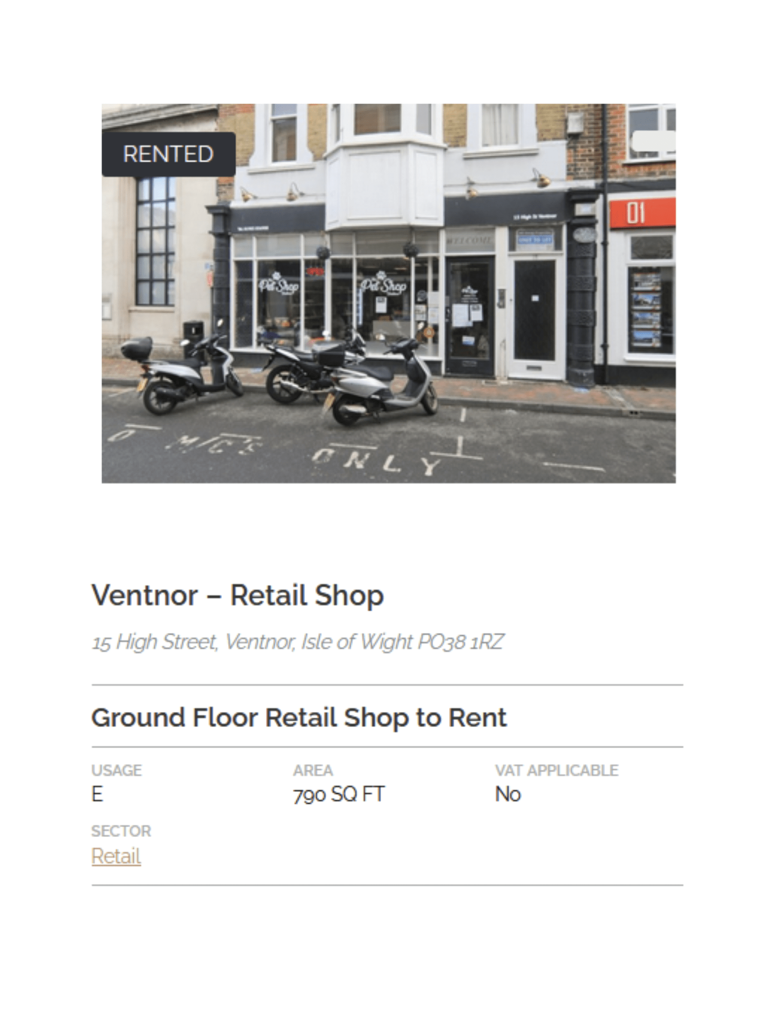 COMPLETED LEASE - 15 High Street, Ventnor, Isle of Wight PO38 1RZ