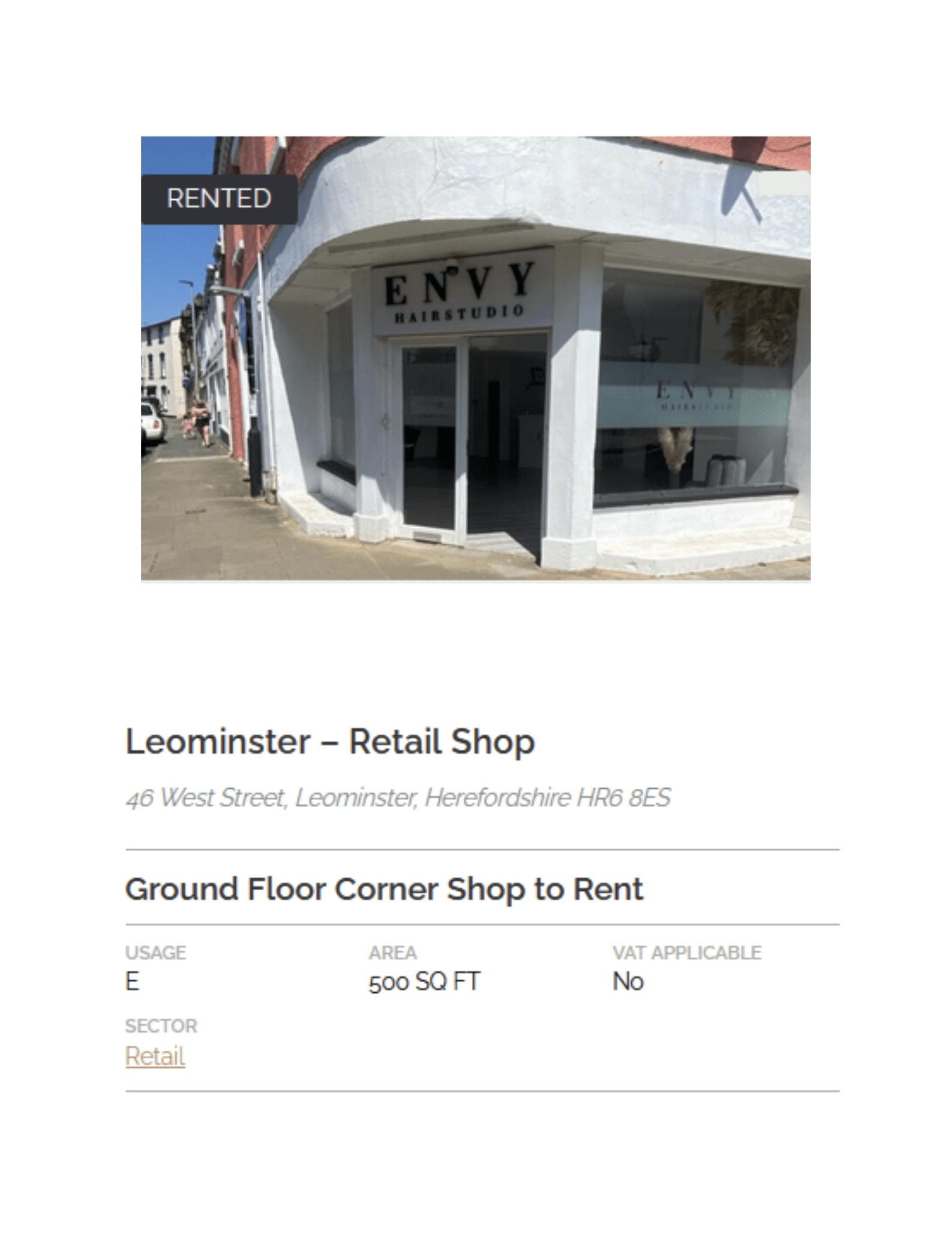COMPLETED LEASE - 46 West Street, Leominster, Herefordshire HR6 8ES - Garret