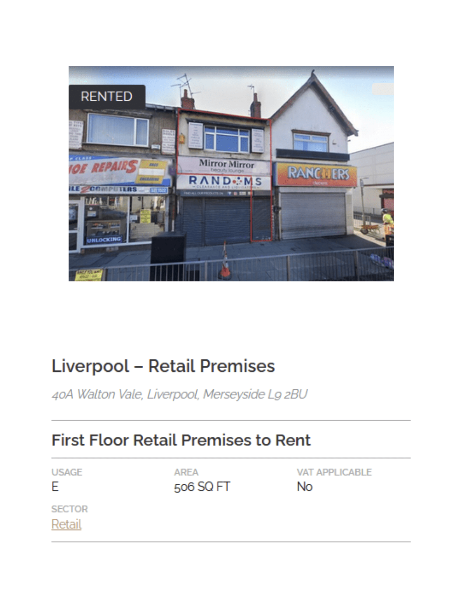 COMPLETED LEASE - 40a Walton Vale, Liverpool, Merseyside L9 2BU