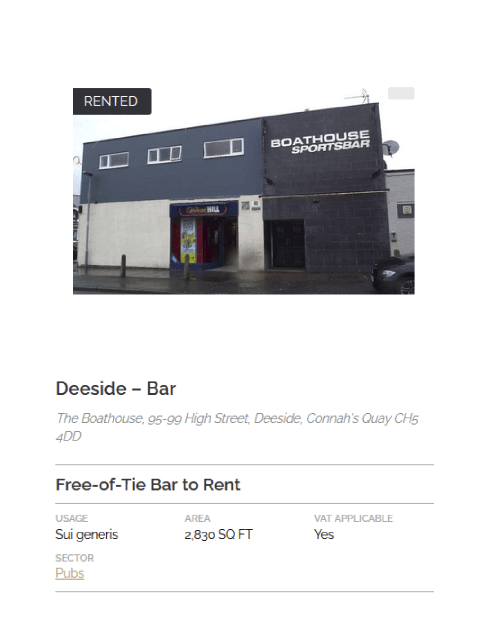 COMPLETED LEASE - The Boathouse, 95-99 High Street, Connah's Quay, Dees