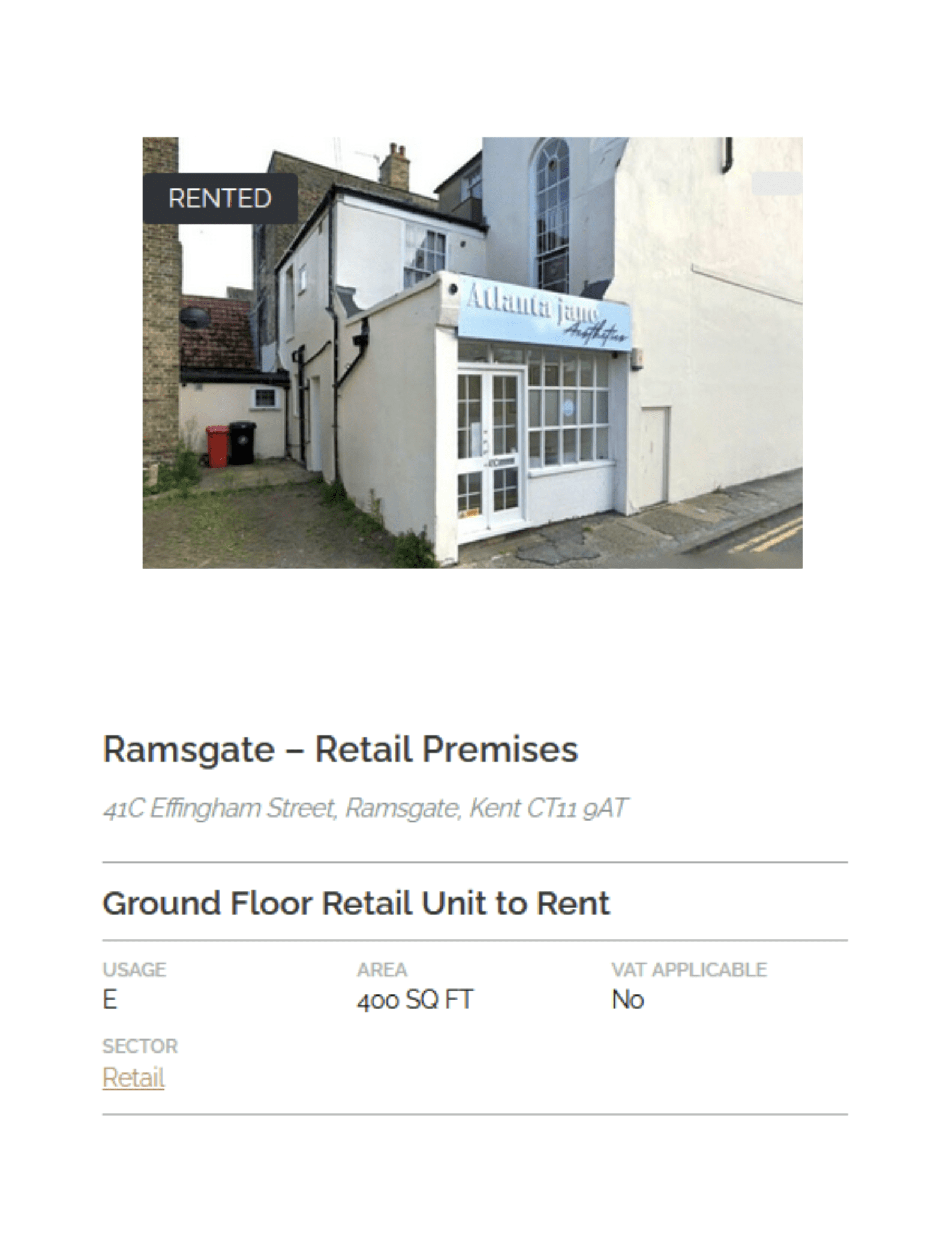 COMPLETED LEASE - 41C Effingham Street, Ramsgate, Kent, CT11 9AT