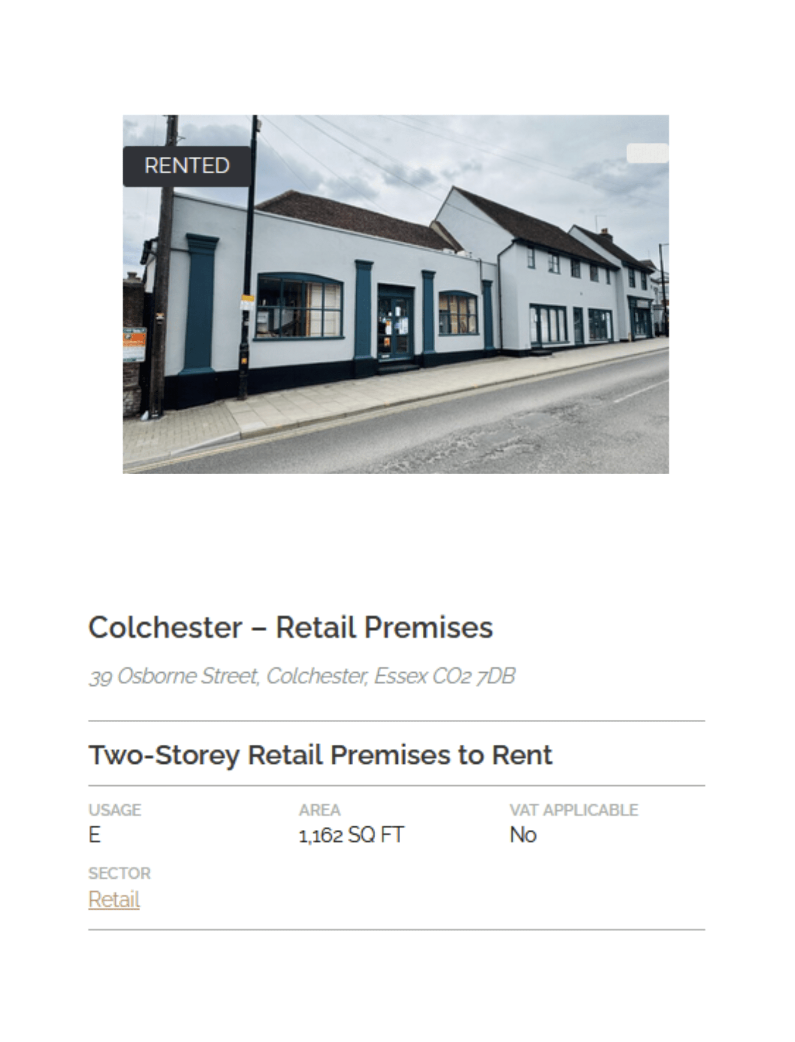 COMPLETED LEASE - 39 Osborne Street, Colchester, Essex CO2 7DB