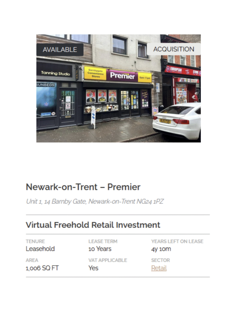 COMPLETED SALE – Unit 1, 14 Barnby Gate & 15 Balderton Gate,