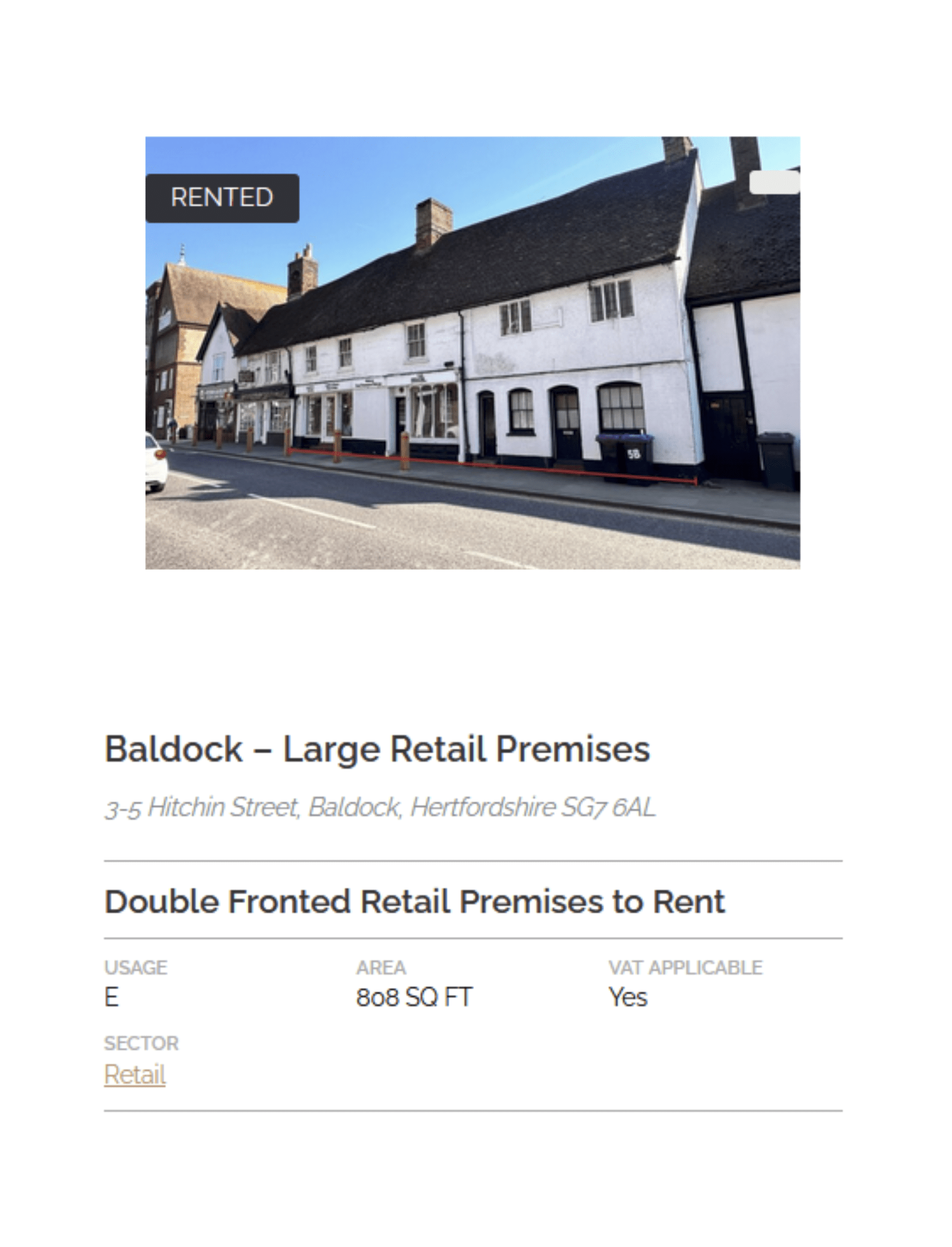 COMPLETED LEASE - 3-5 Hitchin Street, Baldock, Hertfordshire SG7 6AL