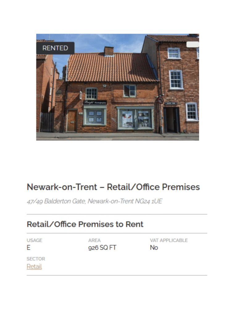 COMPLETED LEASE – 47-49 Balderton Gate, Newark-on-Trent, Nottinghamshire